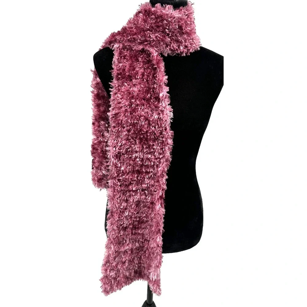 Cejon Women's Rectangular Textured Fuzzy Winter‎ Fashion Scarf One Size Purple